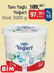DOST TAM YAĞLI YOĞURT 3000 G DOST TAM YAĞLI YOĞURT 3000 G